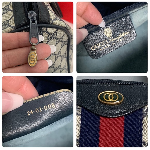 Authentic Gucci Sherry Line navy blue Ophidia Boston bag speedy bag - Picture 11 of 17